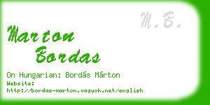 marton bordas business card