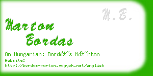 marton bordas business card